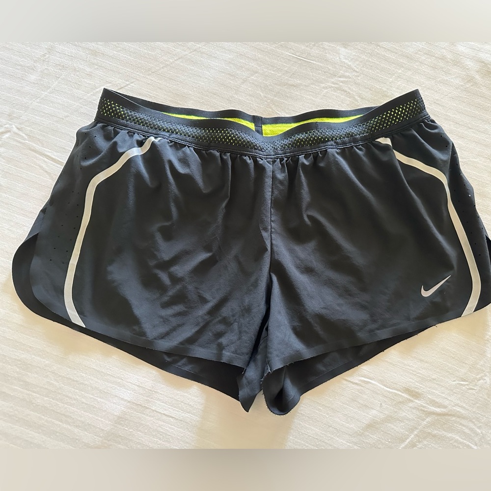 Nike Black Athletic Running Shorts with Reflective Accents, 3 inch in seem